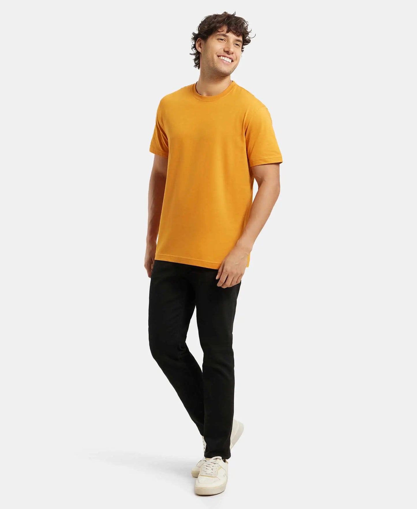 Super Combed Cotton Rich Round Neck Half Sleeve T-Shirt - Desert Sun-6