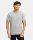 Super Combed Cotton Rich Round Neck Half Sleeve T-Shirt - Grey Melange-1