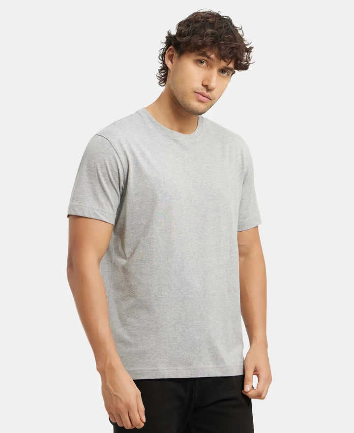 Super Combed Cotton Rich Round Neck Half Sleeve T-Shirt - Grey Melange-2