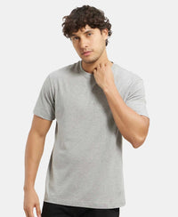 Super Combed Cotton Rich Round Neck Half Sleeve T-Shirt - Grey Melange-5