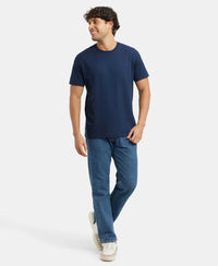 Super Combed Cotton Rich Round Neck Half Sleeve T-Shirt - Navy-6