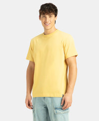 Super Combed Cotton Rich Round Neck Half Sleeve T-Shirt - Ochre