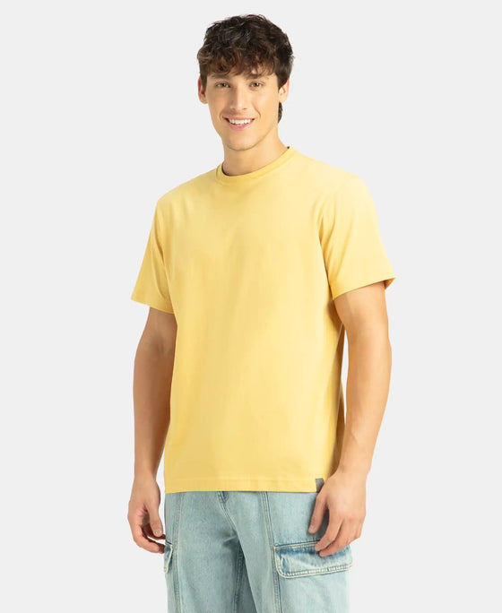 Super Combed Cotton Rich Round Neck Half Sleeve T-Shirt - Ochre