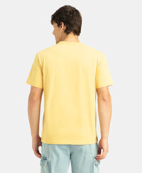 Super Combed Cotton Rich Round Neck Half Sleeve T-Shirt - Ochre