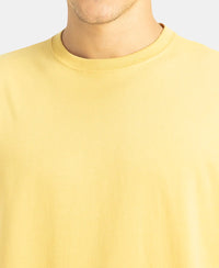 Super Combed Cotton Rich Round Neck Half Sleeve T-Shirt - Ochre