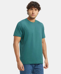 Super Combed Cotton Rich Round Neck Half Sleeve T-Shirt - Pacific Green-2