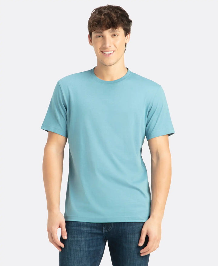 Super Combed Cotton Rich Round Neck Half Sleeve T-Shirt - Provincial Blue