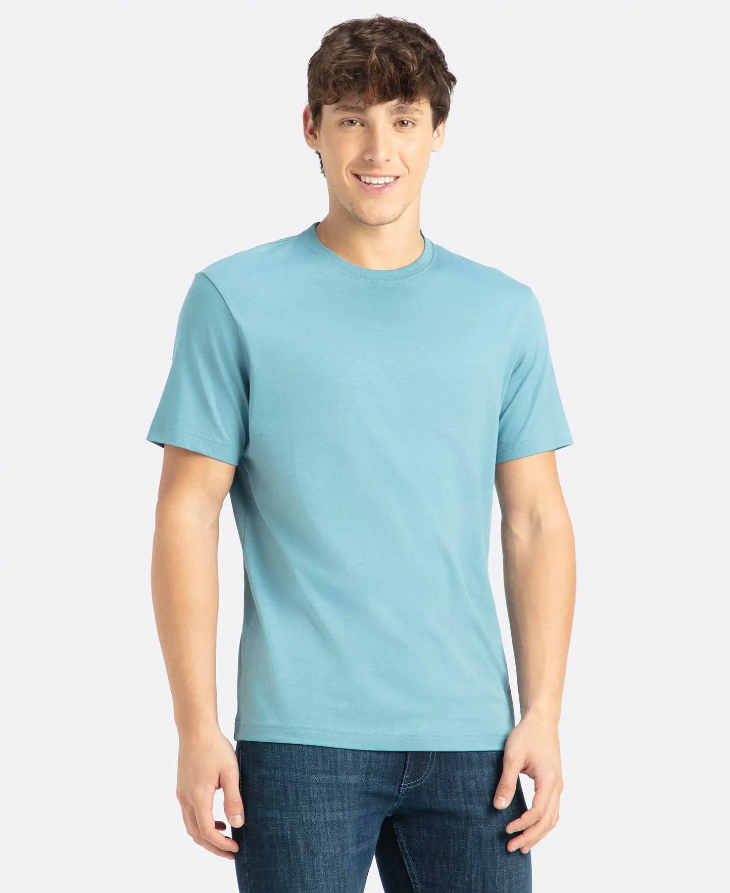 Super Combed Cotton Rich Round Neck Half Sleeve T-Shirt - Provincial Blue