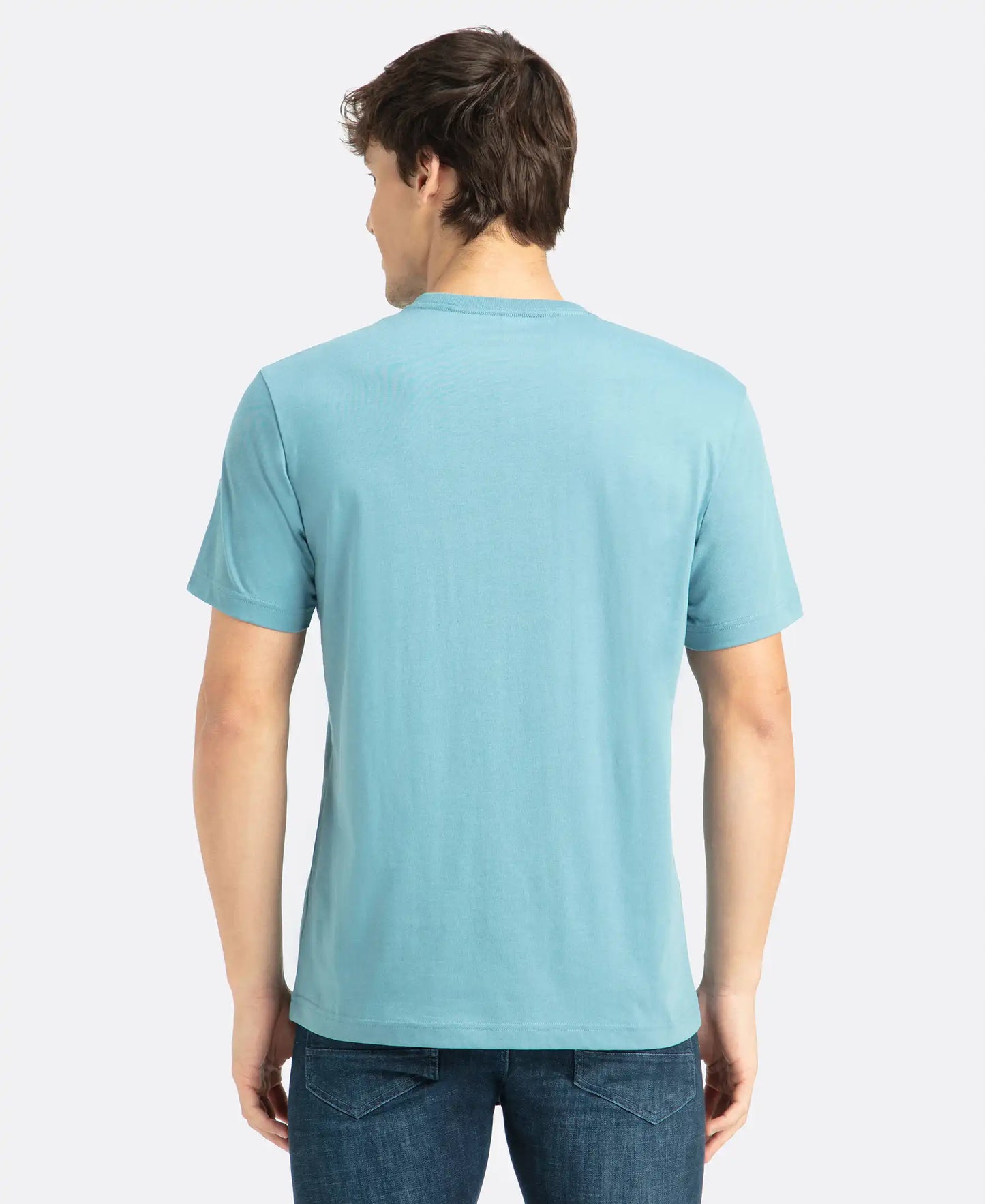 Super Combed Cotton Rich Round Neck Half Sleeve T-Shirt - Provincial Blue