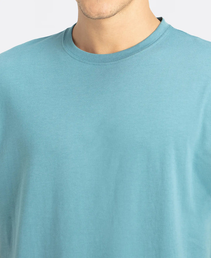 Super Combed Cotton Rich Round Neck Half Sleeve T-Shirt - Provincial Blue