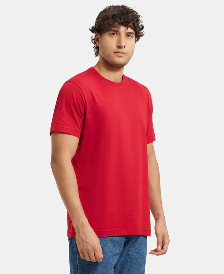 Super Combed Cotton Rich Round Neck Half Sleeve T-Shirt - Shanghai Red-2