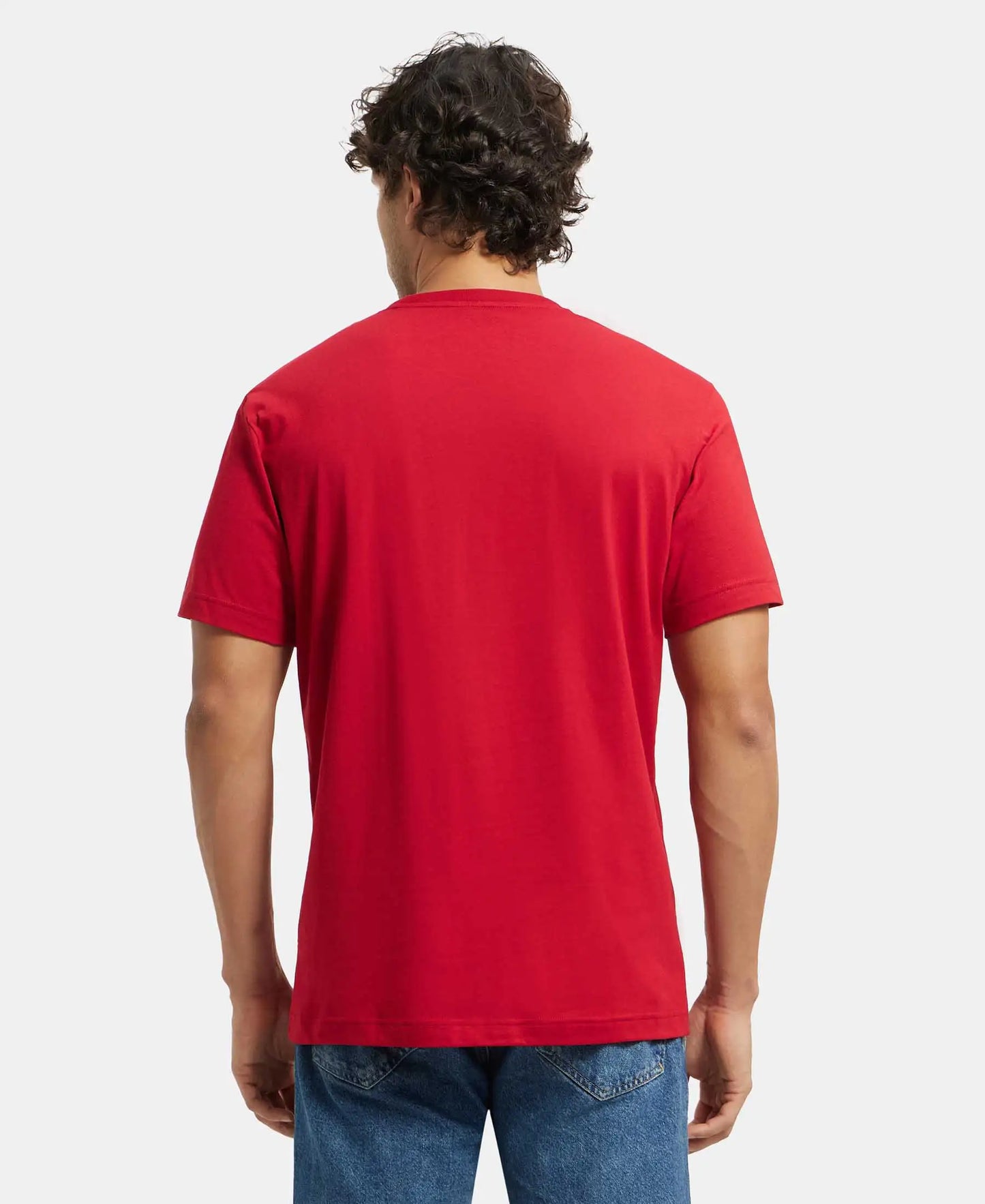 Super Combed Cotton Rich Round Neck Half Sleeve T-Shirt - Shanghai Red-3