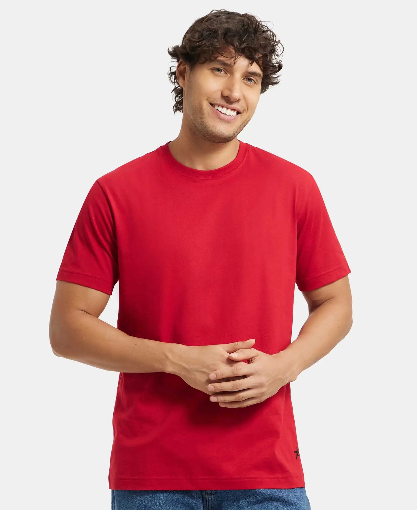 Super Combed Cotton Rich Round Neck Half Sleeve T-Shirt - Shanghai Red-5