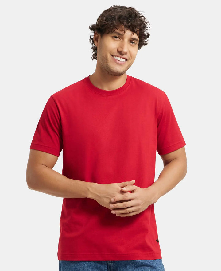 Super Combed Cotton Rich Round Neck Half Sleeve T-Shirt - Shanghai Red-5