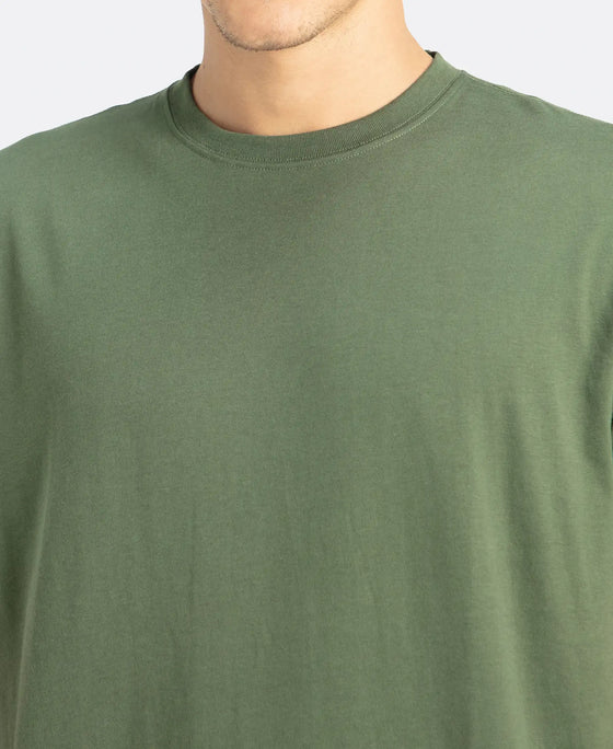 Super Combed Cotton Rich Round Neck Half Sleeve T-Shirt - Thyme