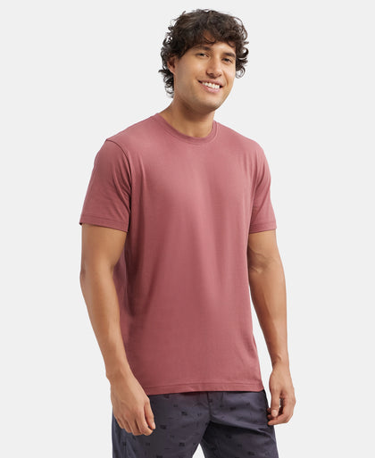 Super Combed Cotton Rich Round Neck Half Sleeve T-Shirt - Wild Ginger