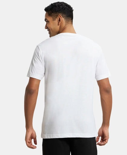 Pack of 3 Super Combed Cotton Rich Round Neck Half Sleeve T-Shirt - White, Black & Balsam Green