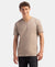 Super Combed Cotton Rich Solid V Neck Half Sleeve T-Shirt - Desert Taupe