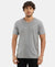 Super Combed Cotton Rich Solid V Neck Half Sleeve T-Shirt  - Grey Melange-1