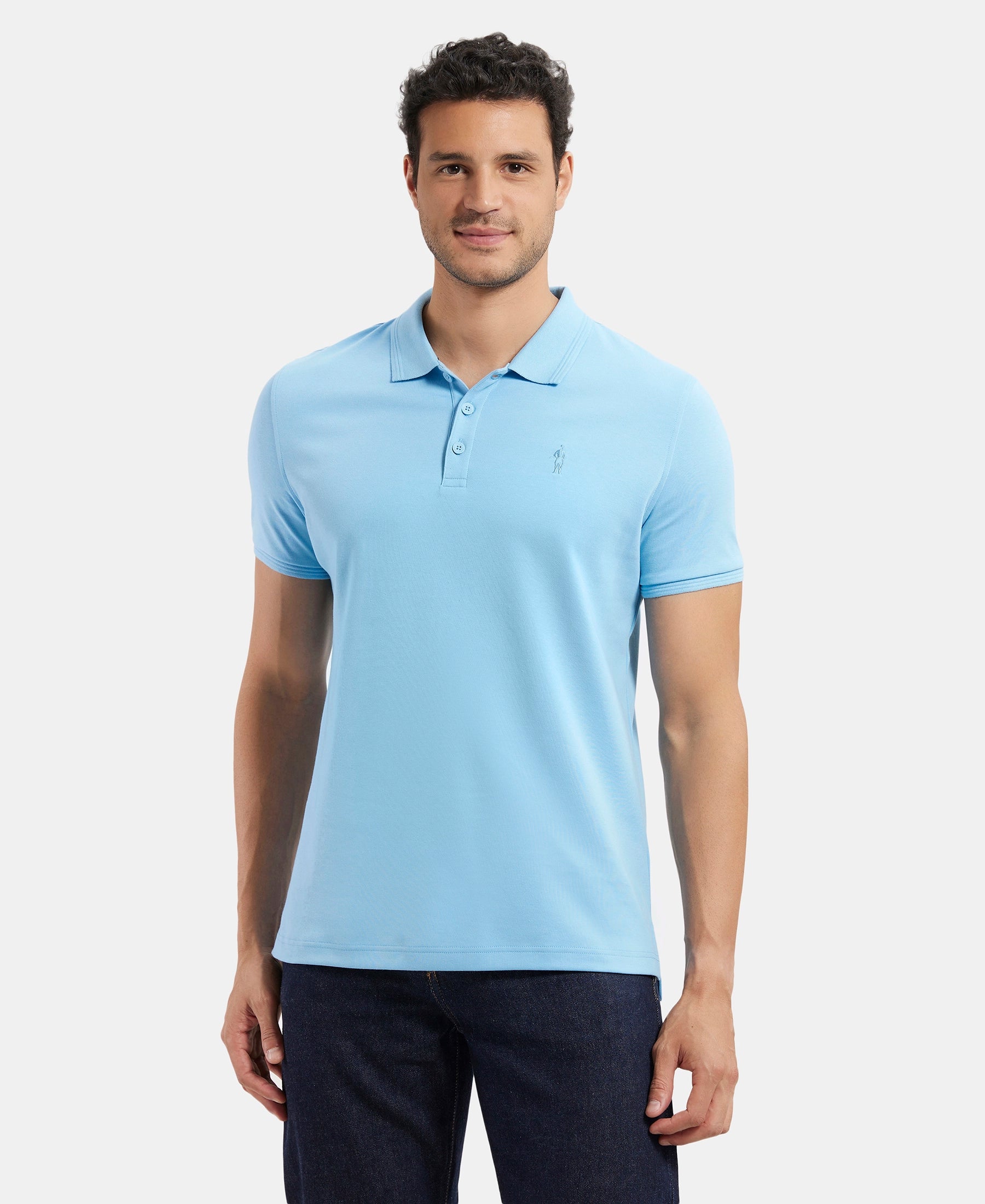 Buy Super Combed Cotton Rich Solid Half Sleeve Polo T-Shirt - Alaskan ...