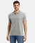 Super Combed Cotton Rich Solid Half Sleeve Polo T-Shirt - Grey Melange-1