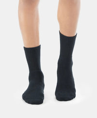 Compact Cotton Terry Crew Length Socks With StayFresh Treatment - Black