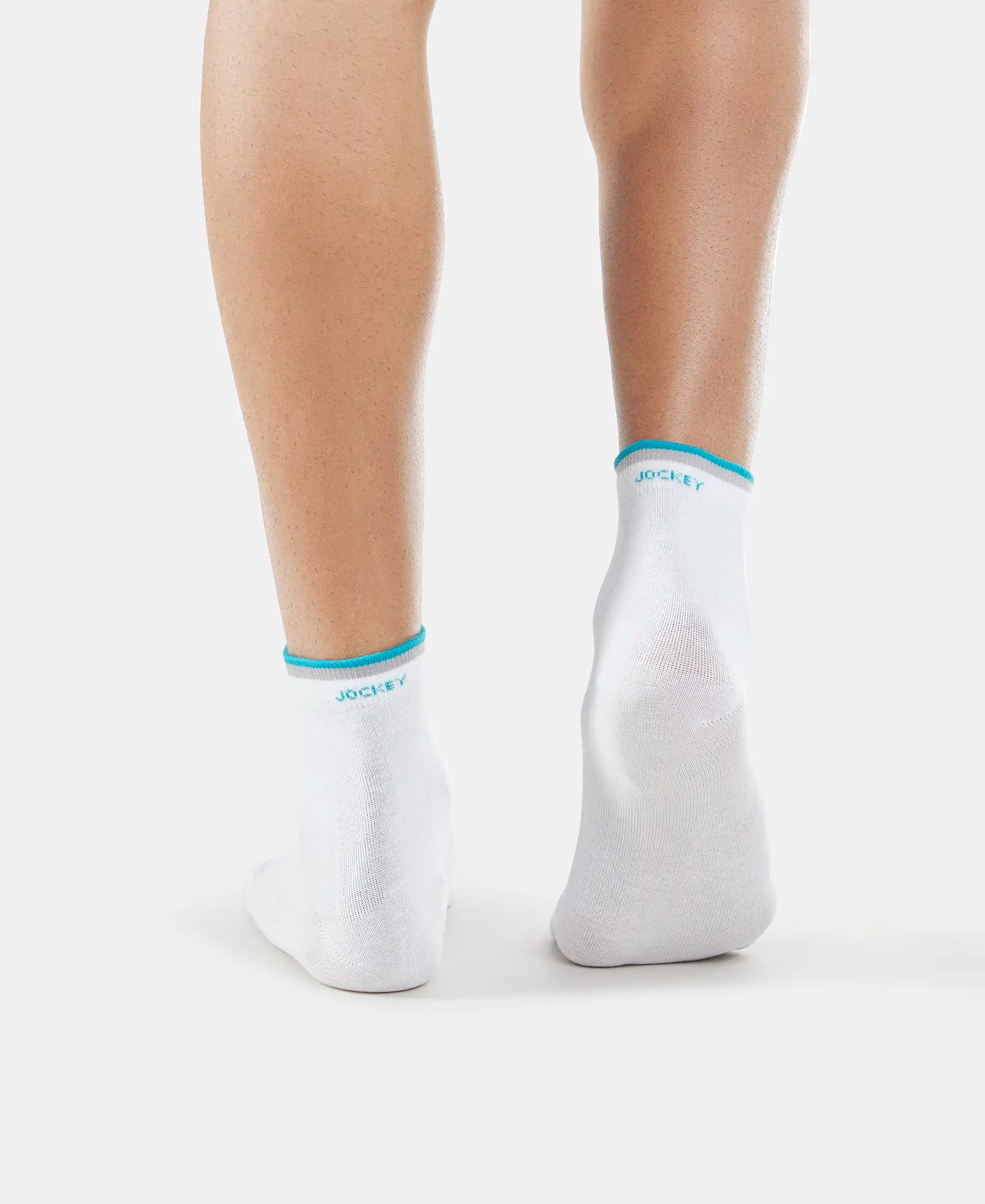 Compact Cotton Elastane Stretch Ankle Length Socks With StayFresh Treatment - White (Pack of 2)