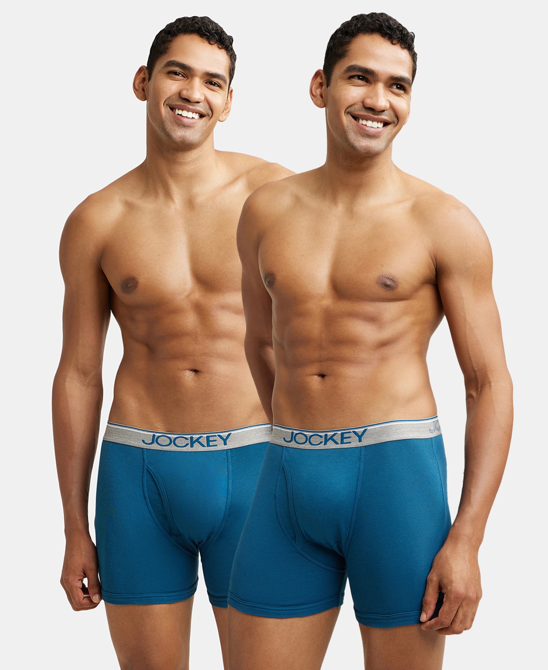 Buy Jockey 8008 Men's Seaport Teal Solid Cotton Boxer Briefs Online at Best  Prices in India - JioMart.