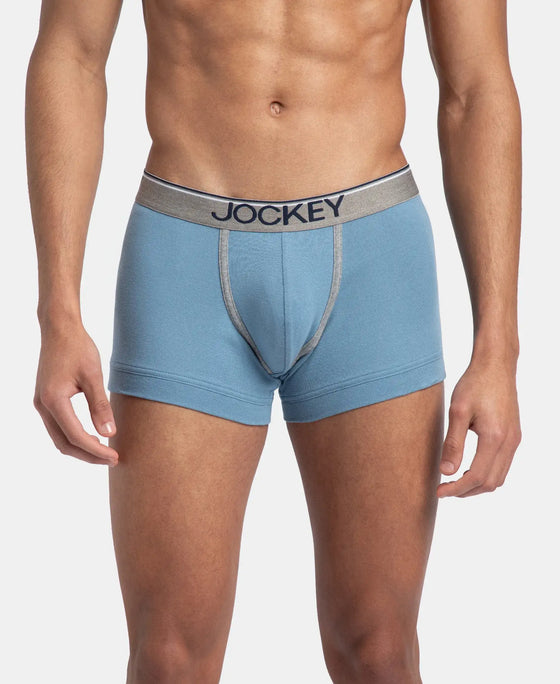 Super Combed Cotton Rib Solid Trunk with Ultrasoft Waistband - Blue Shadow