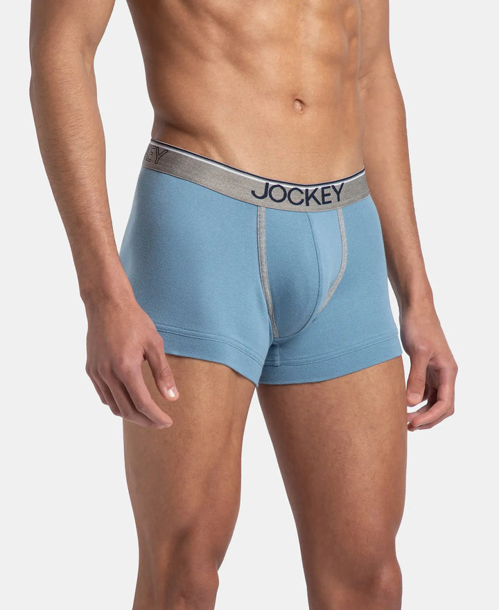 Super Combed Cotton Rib Solid Trunk with Ultrasoft Waistband - Blue Shadow