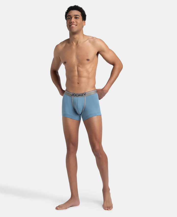 Super Combed Cotton Rib Solid Trunk with Ultrasoft Waistband - Blue Shadow