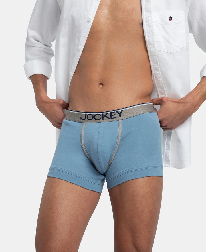 Super Combed Cotton Rib Solid Trunk with Ultrasoft Waistband - Blue Shadow