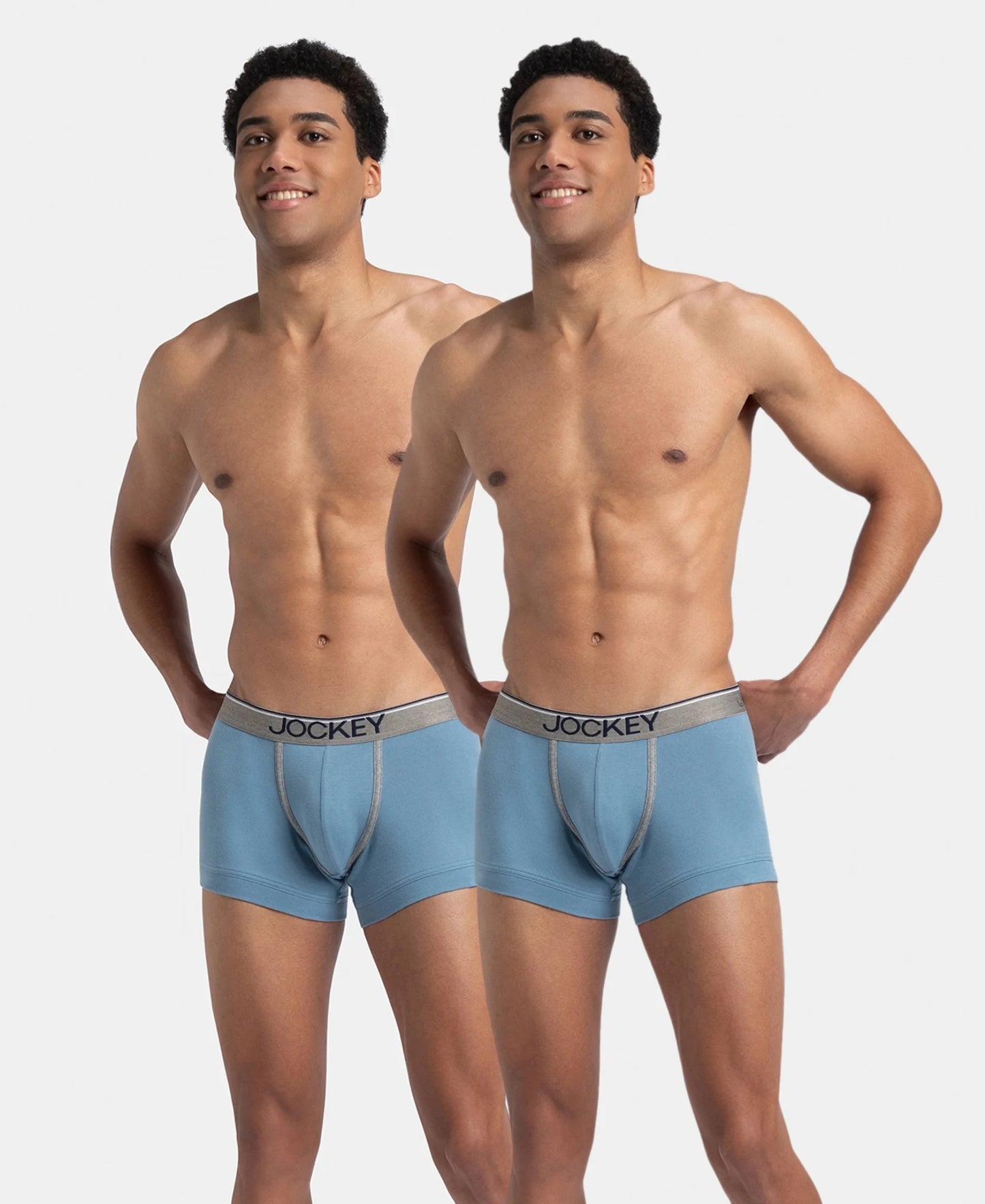 Super Combed Cotton Rib Solid Trunk with Ultrasoft Waistband - Blue Shadow (Pack of 2)