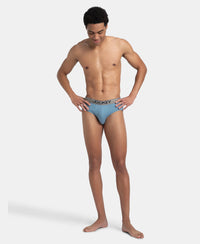 Super Combed Cotton Solid Brief with Ultrasoft Waistband - Blue Shadow