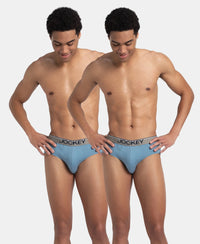 Super Combed Cotton Solid Brief with Ultrasoft Waistband - Blue Shadow (Pack of 2)