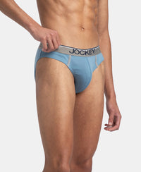 Super Combed Cotton Rib Solid Brief with Ultrasoft Waistband - Blue Shadow