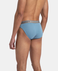 Super Combed Cotton Rib Solid Brief with Ultrasoft Waistband - Blue Shadow (Pack of 2)