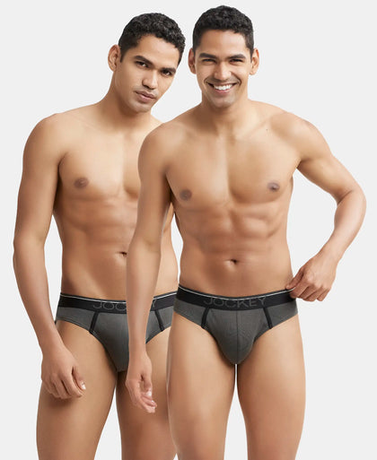 Super Combed Cotton Rib Solid Brief with Ultrasoft Waistband - Deep Olive (Pack of 2)