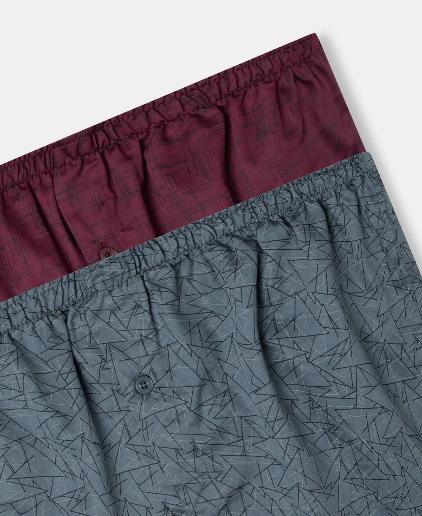 Super Combed Mercerized Cotton Woven Printed Inner Boxers with Ultrasoft and Durable Inner Waistband - Mauve Wine & Deep Slate (Pack of 2)