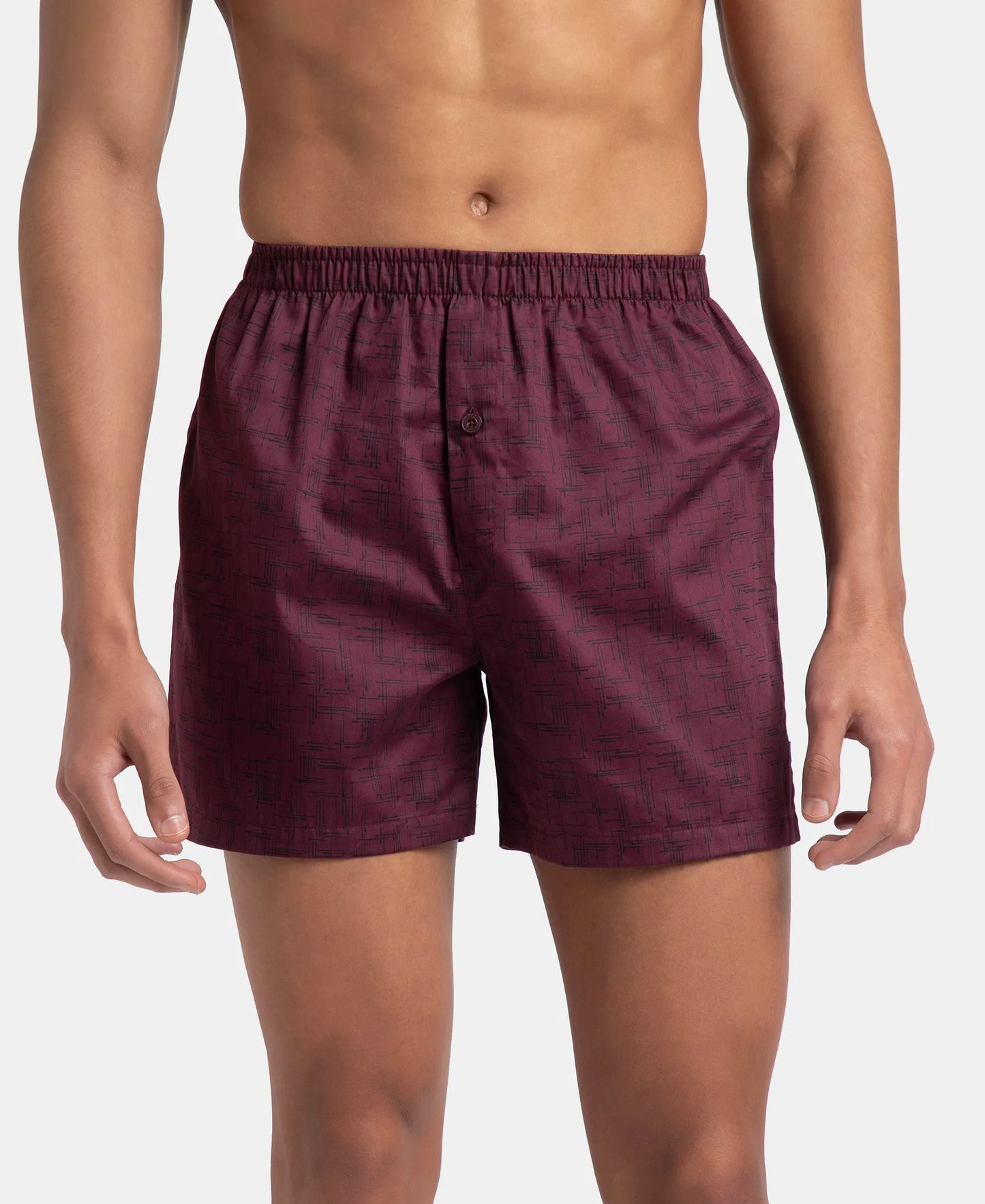 Super Combed Mercerized Cotton Woven Printed Inner Boxers with Ultrasoft and Durable Inner Waistband - Mauve Wine & Deep Slate (Pack of 2)