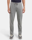 Super Combed Cotton Rich Regular Fit Trackpant with Side Pockets - Grey Melange & Navy-1