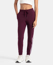 Super Combed Cotton Elastane Stretch Slim Fit Joggers with Side Pockets - Wine Tasting