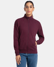 Super Combed Cotton French Terry Drop Shoulder Styled Jacket with Ribbed Cuff and Hem - Wine Tasting