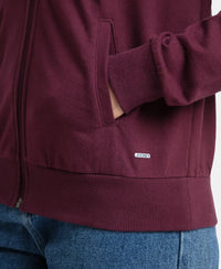 Super Combed Cotton French Terry Drop Shoulder Styled Jacket with Ribbed Cuff and Hem - Wine Tasting