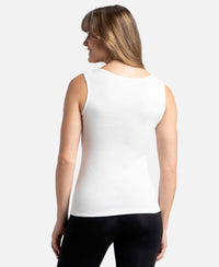 Super Combed Cotton Rib Fabric Slim Fit Solid Tank Top - White