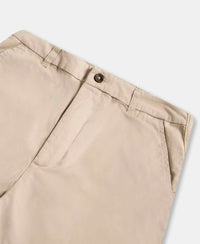 Super Combed Cotton Woven Twill Fabric Relaxed Fit Shorts with Convenient Side Pockets - Oxford Tan