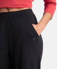 Super Combed Cotton Rich Elastane Stretch Relaxed Fit Culottes - Black