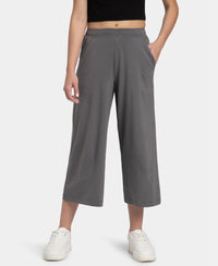 Super Combed Cotton Rich Elastane Stretch Relaxed Fit Culottes - Castle Rock