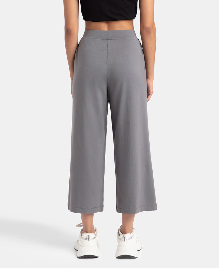 Super Combed Cotton Rich Elastane Stretch Relaxed Fit Culottes - Castle Rock