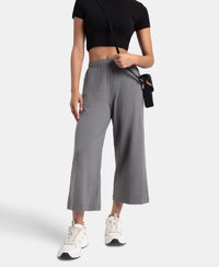 Super Combed Cotton Rich Elastane Stretch Relaxed Fit Culottes - Castle Rock